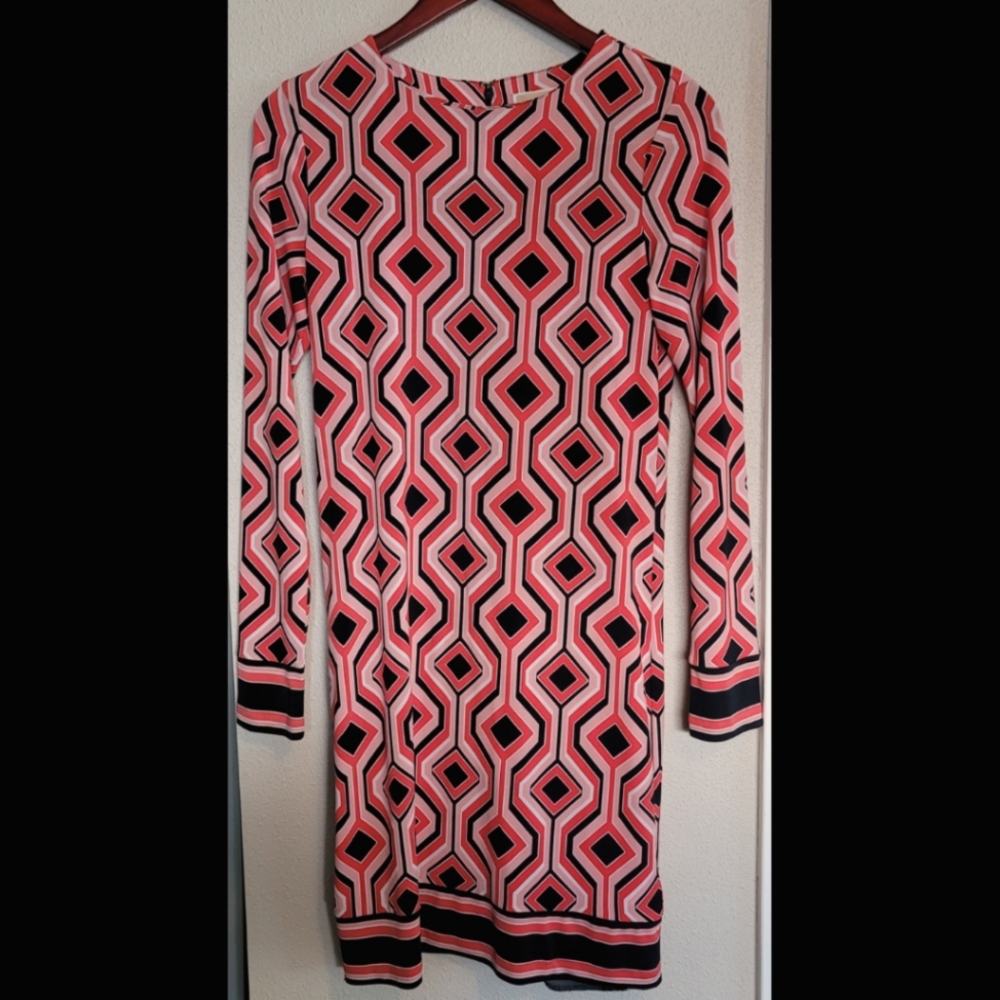 MICHAEL KORS Long Sleeve 70s Print Dress